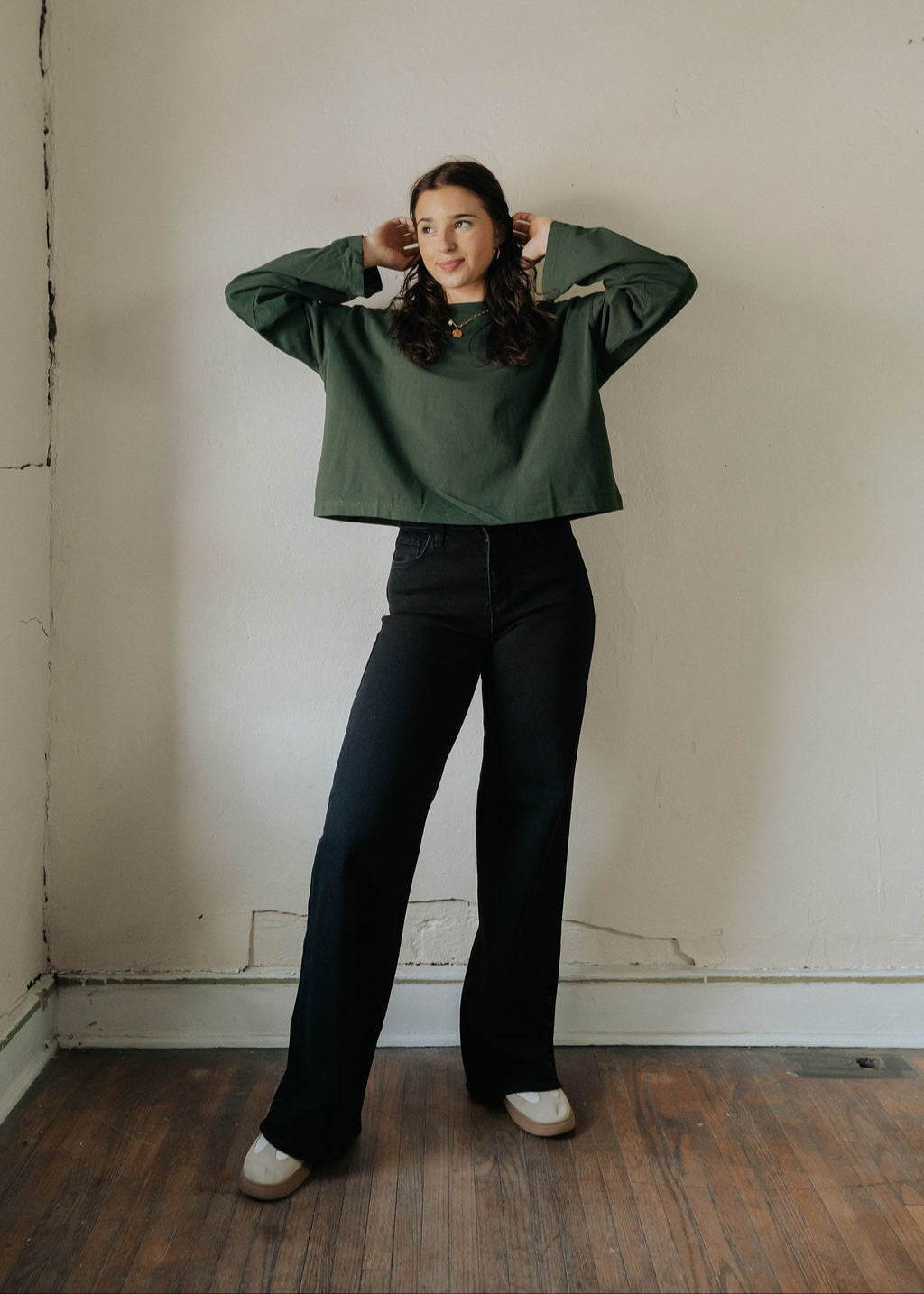 Just Black Denim Stretchy Wide Leg Jeans | Black