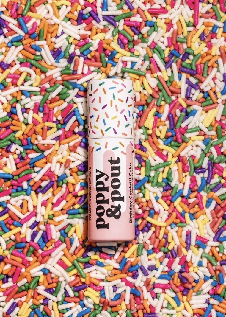 Poppy & Pout  Birthday Confetti Cake Lip Balm
