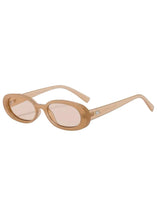 Load image into Gallery viewer, Cream Retro Slim Oval Sunglasses
