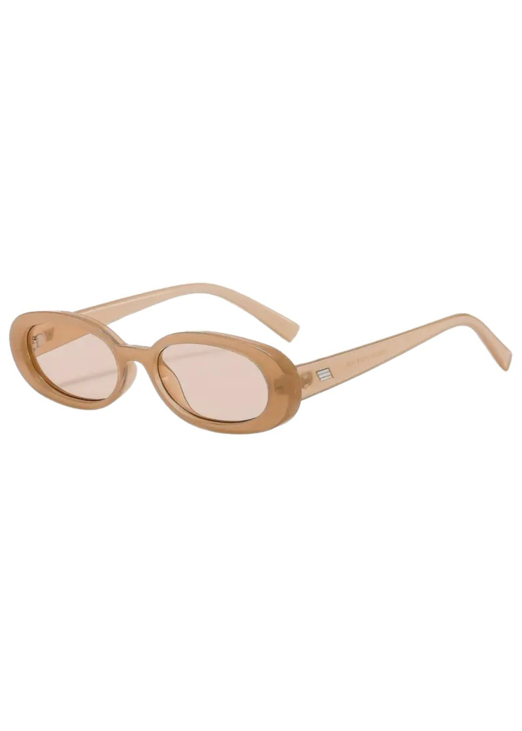 Nude Retro Slim Oval Sunglasses