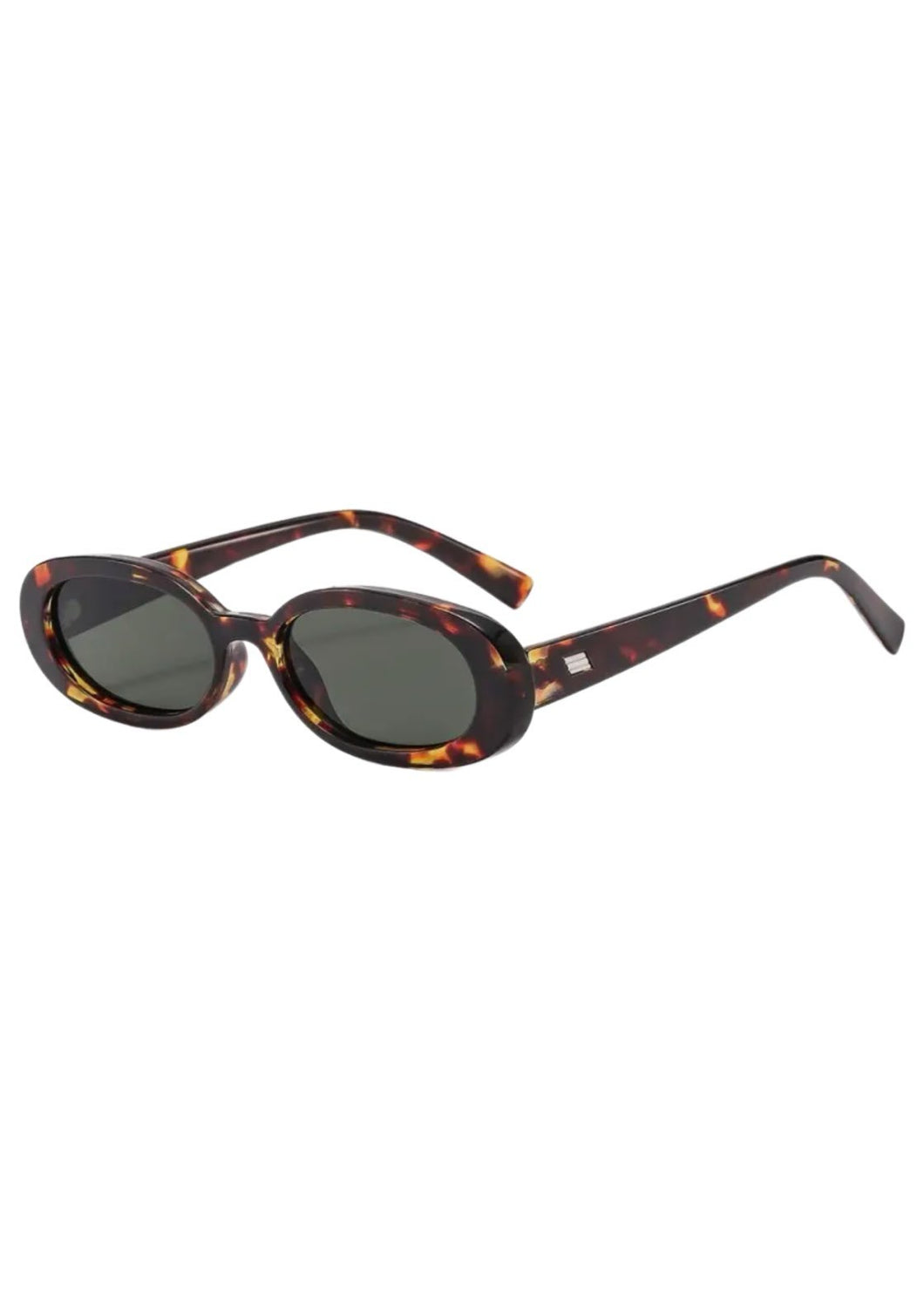 Tortoise Retro Slim Oval Sunglasses