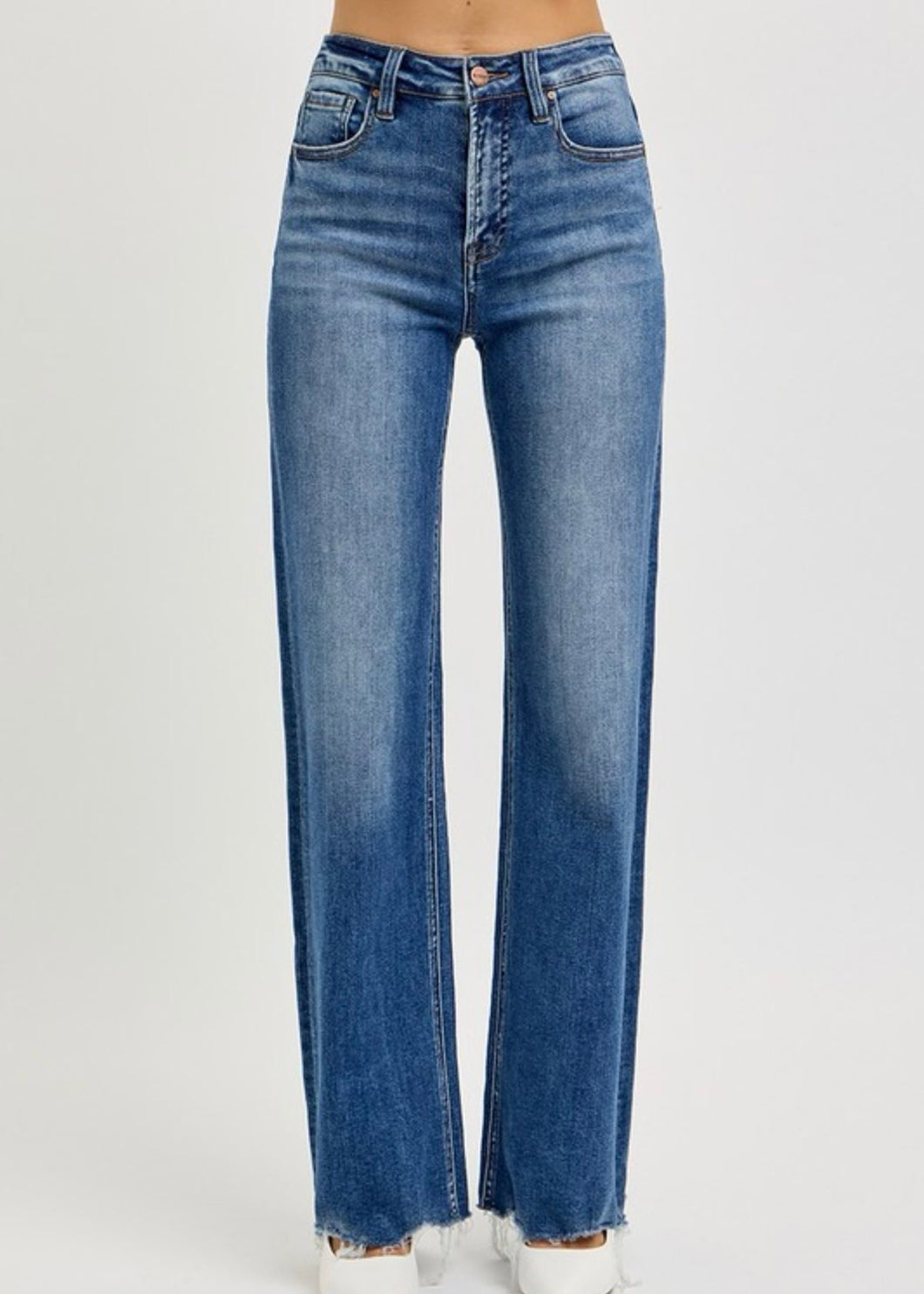 Extended Risen Tummy Control Full Wide Leg Jeans