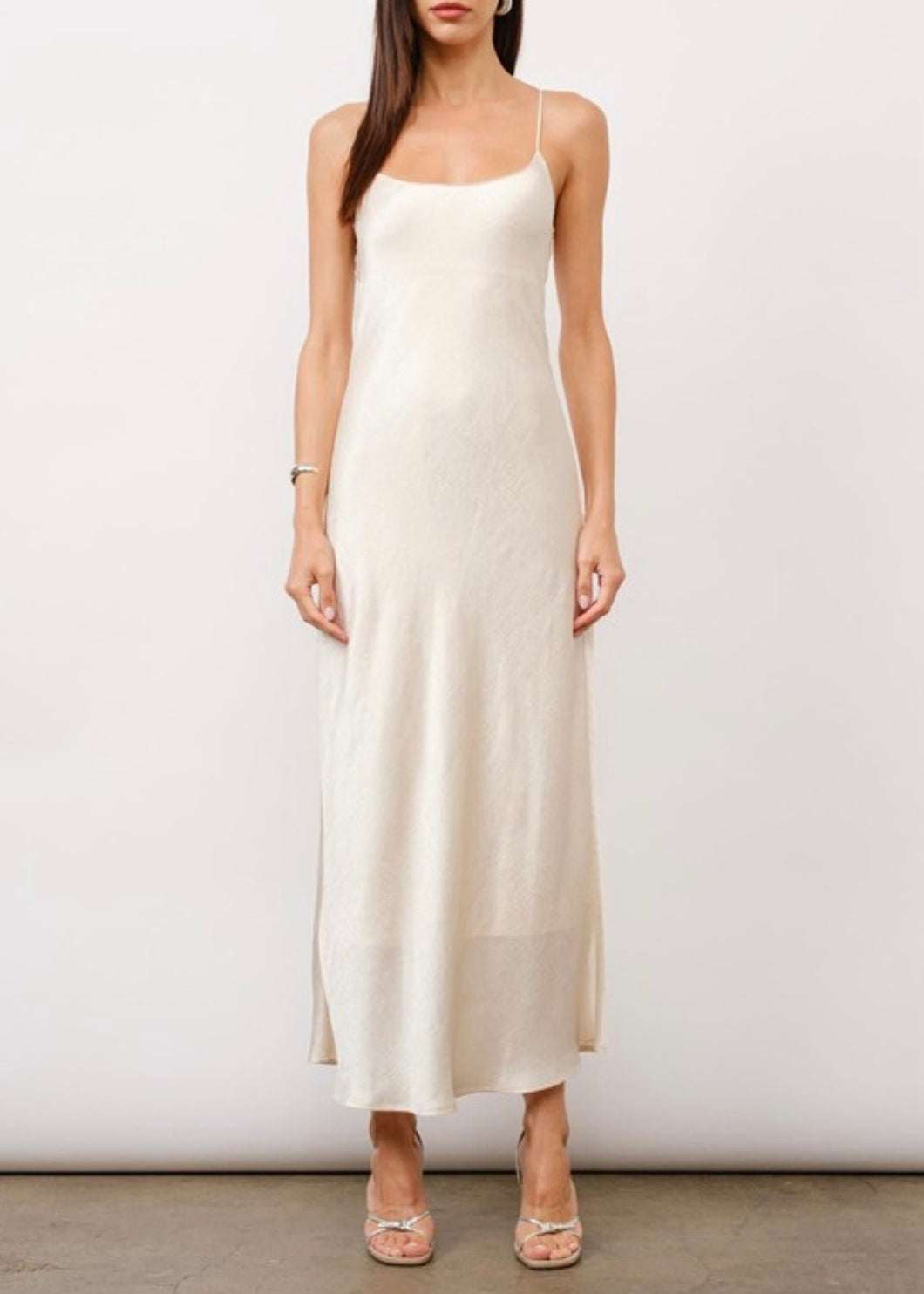 Paula Bias Satin Slip Dress