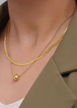 Load image into Gallery viewer, 18K Stainless Steel Double Necklace Set
