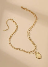 Load image into Gallery viewer, 18K Stainless Steel Hammered Pendant Layered Necklace
