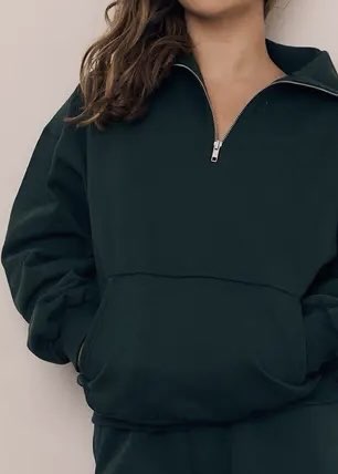Saturday 1/4 Zip Sweatshirt | Deep Green
