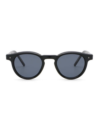 Round Frame Keyhole Sunglasses - Black