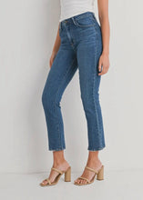 Load image into Gallery viewer, Just Black Denim Distress Hem Straight Leg Jeans
