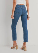 Load image into Gallery viewer, Just Black Denim Distress Hem Straight Leg Jeans
