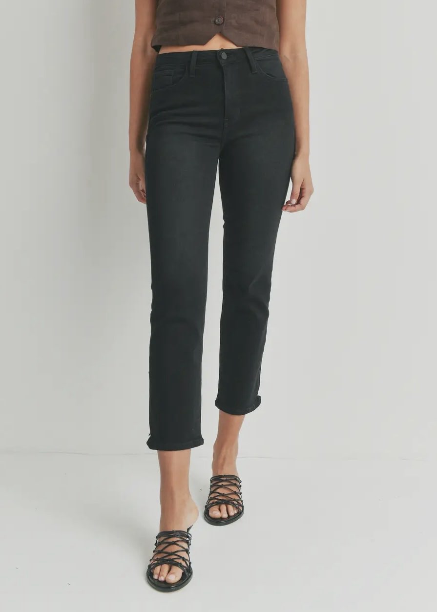Just Black Denim Arrow Straight Jeans | Black