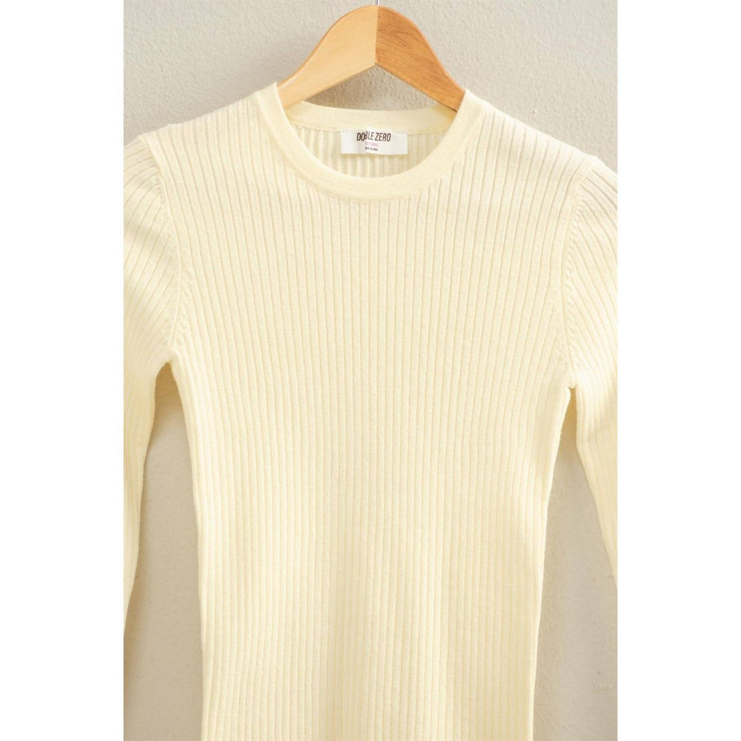 Arlo Ribbed Long Sleeve | Cream