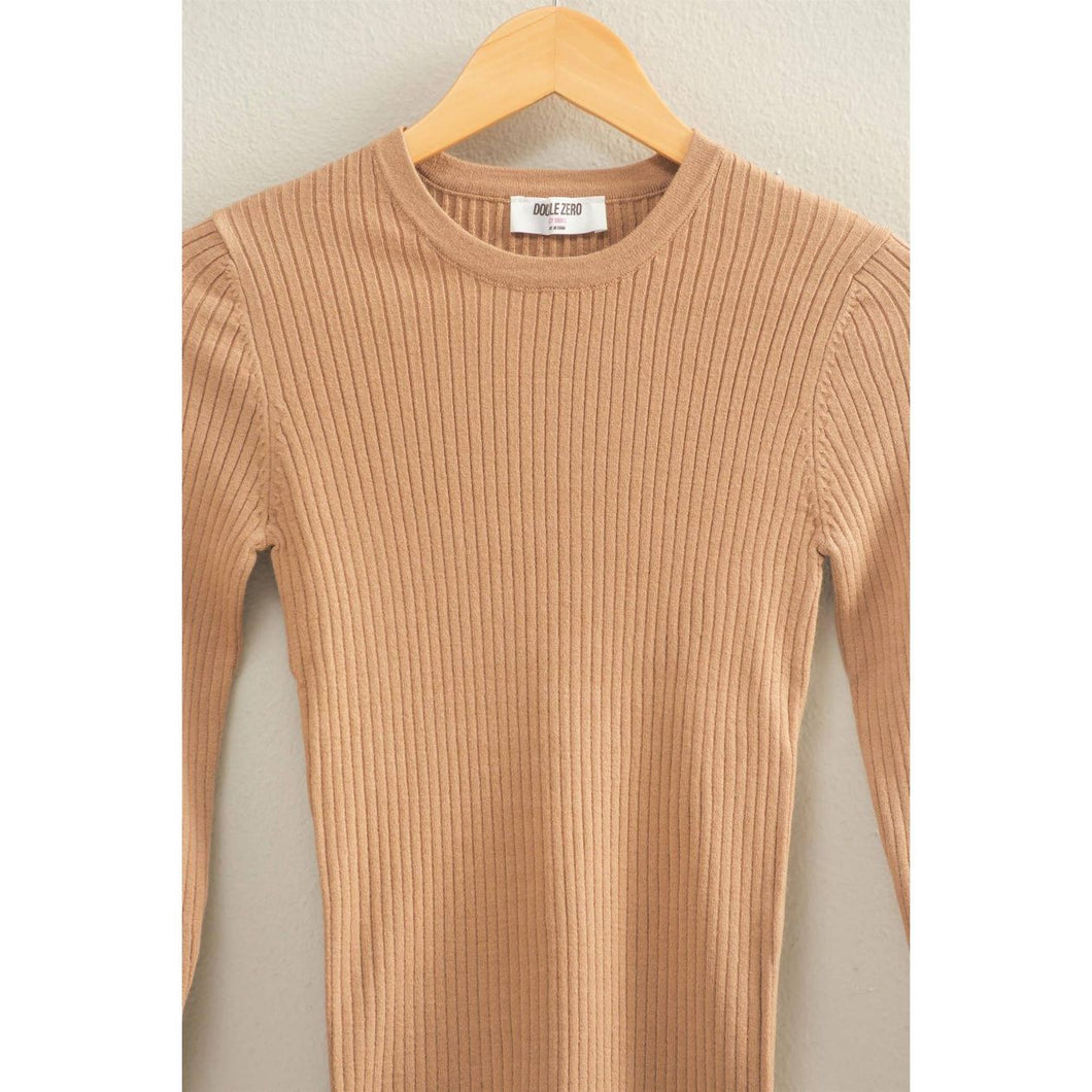 Arlo Ribbed Long Sleeve | Taupe