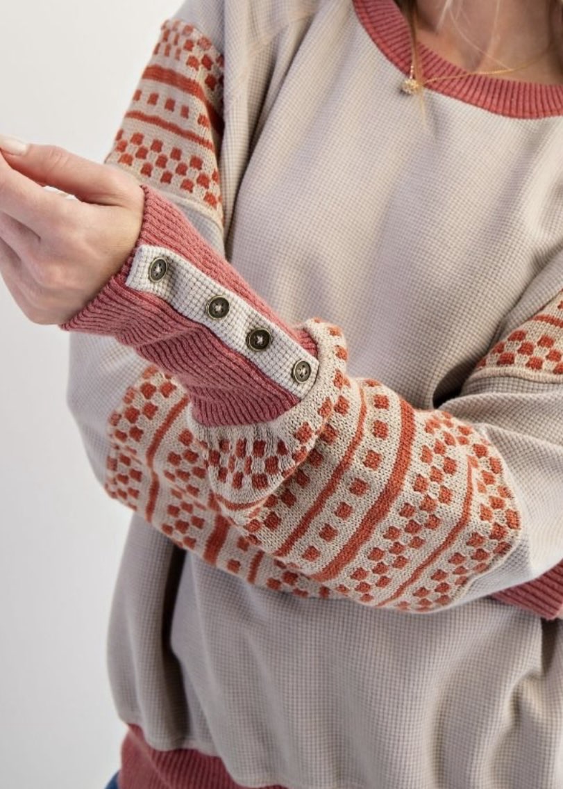 Makena Waffle Top