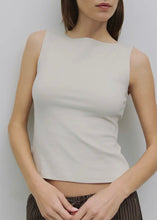 Load image into Gallery viewer, Person wearing a light gray sleeveless top against a plain background
