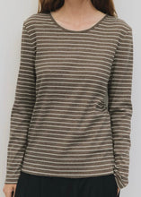 Load image into Gallery viewer, Sora Striped Tee | Taupe/Ivory

