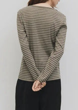 Load image into Gallery viewer, Sora Striped Tee | Taupe/Ivory
