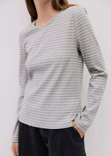 Load image into Gallery viewer, Sora Striped Tee | Grey/Ivory
