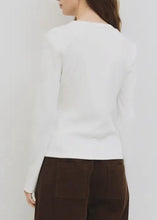 Load image into Gallery viewer, Kathy Ribbed Crewneck Top | White
