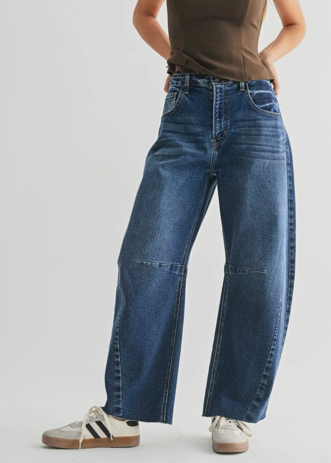 Just Black Denim Barrel Jeans Dark Wash
