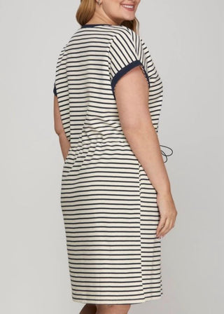Extended Cabana Striped Knit Mini Dress
