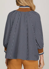 Load image into Gallery viewer, Striped Half Zip Top
