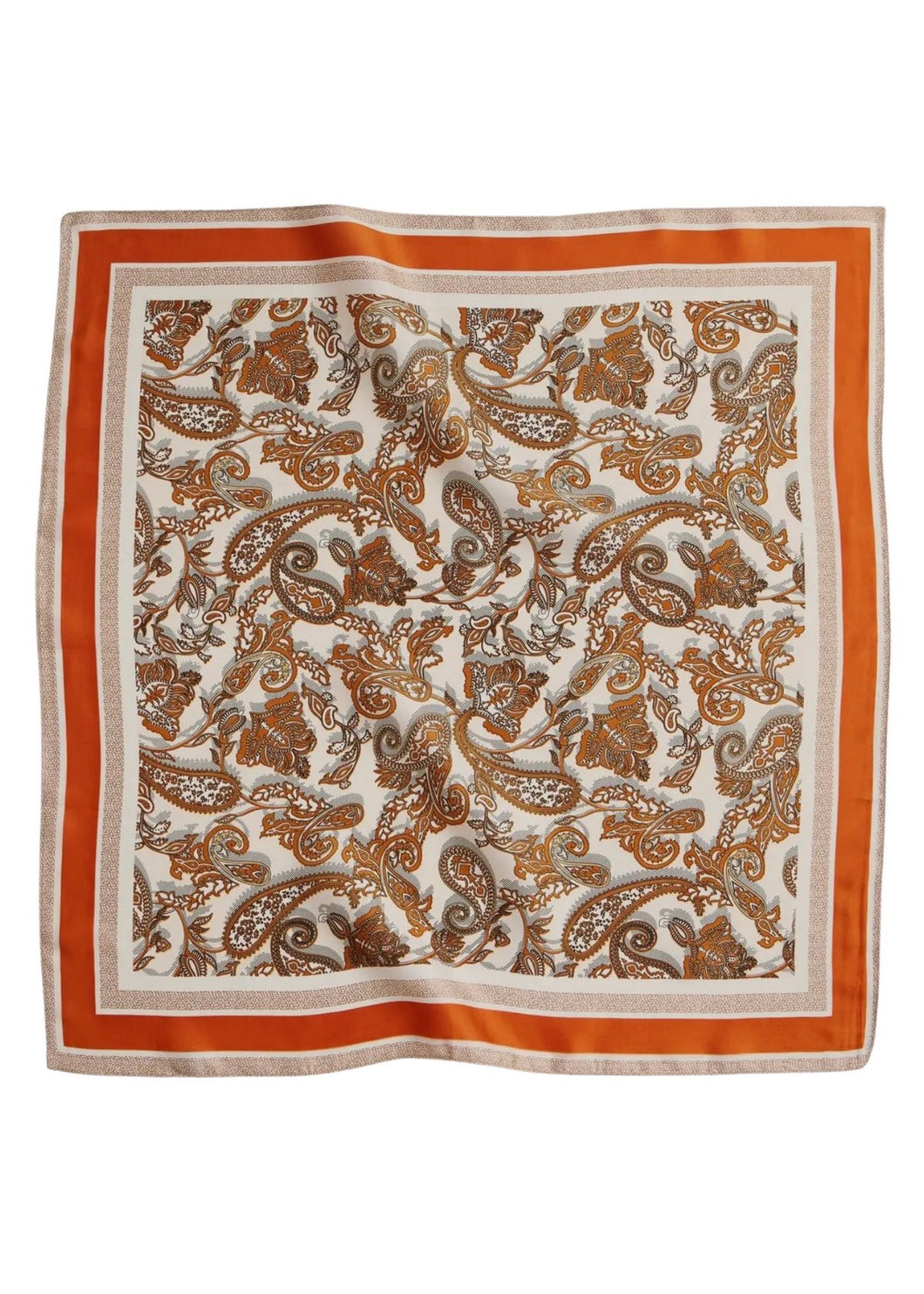 Retro Paisley Print Scarf | Rust