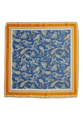 Retro Paisley Print Scarf | Blue