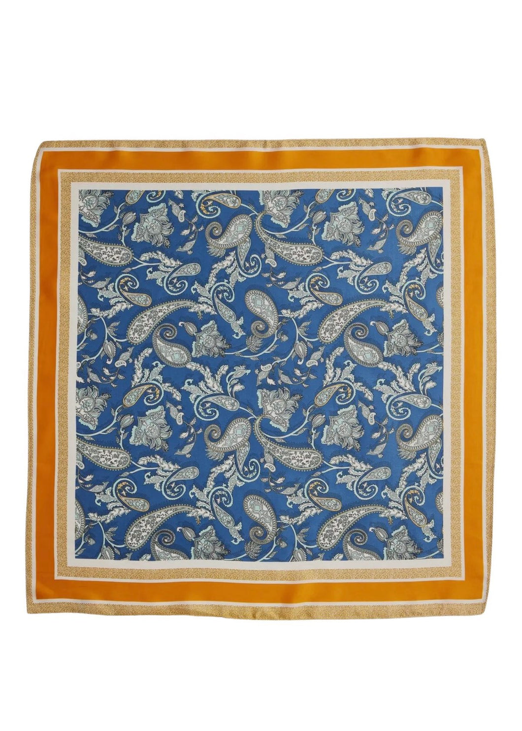 Retro Paisley Print Scarf | Blue