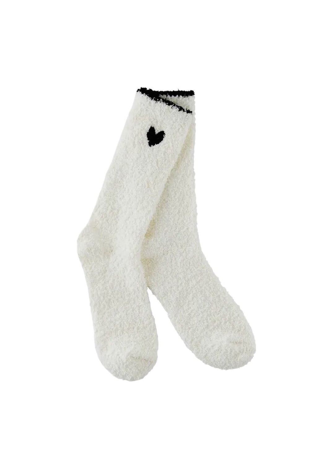 Cozy Socks | Black Trim/Black Heart