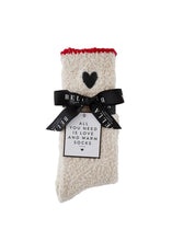 Load image into Gallery viewer, Cozy Socks | Red Trim/Black Heart
