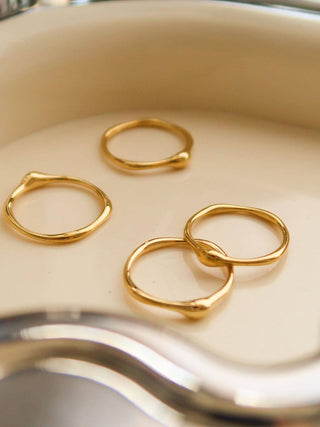 Rowena 18K Gold Non-Tarnish Minimalist Band Ring | 7
