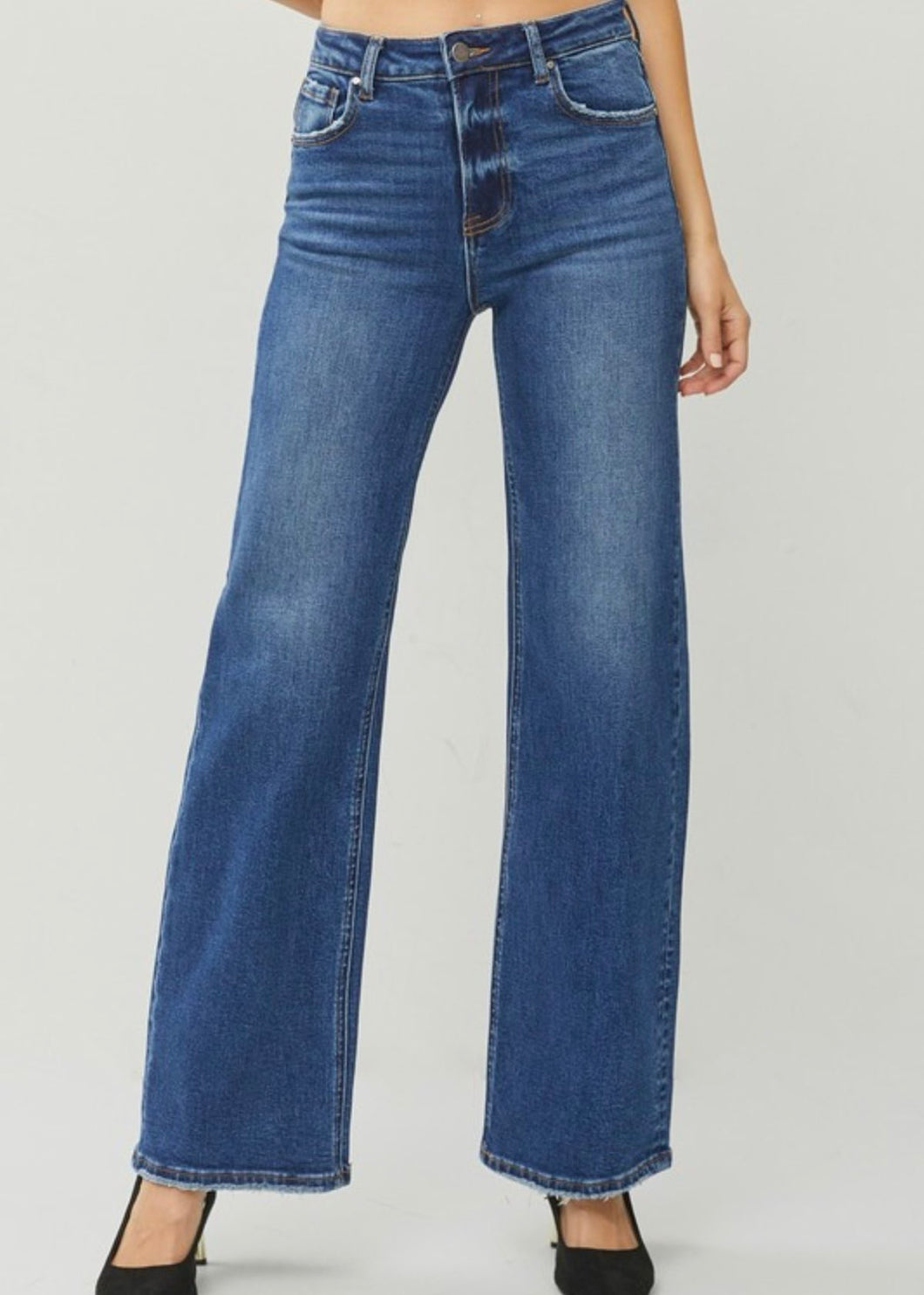 Risen High Rise Straight Jeans