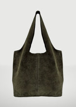 Load image into Gallery viewer, Giannina Suede Leather Shoulder Bag | Military Green
