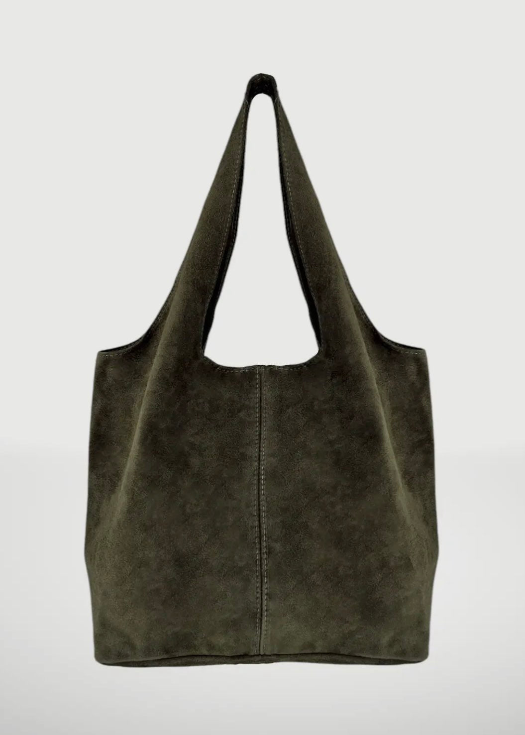 Giannina Suede Leather Shoulder Bag | Military Green