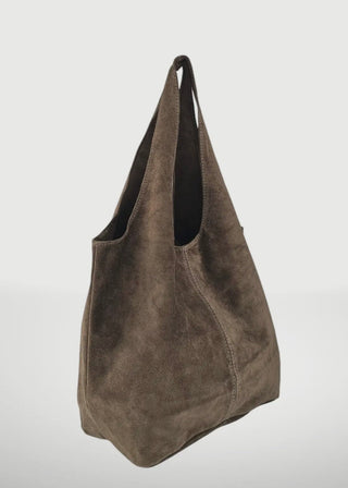 Giannina Suede Leather Shoulder Bag | Military Green