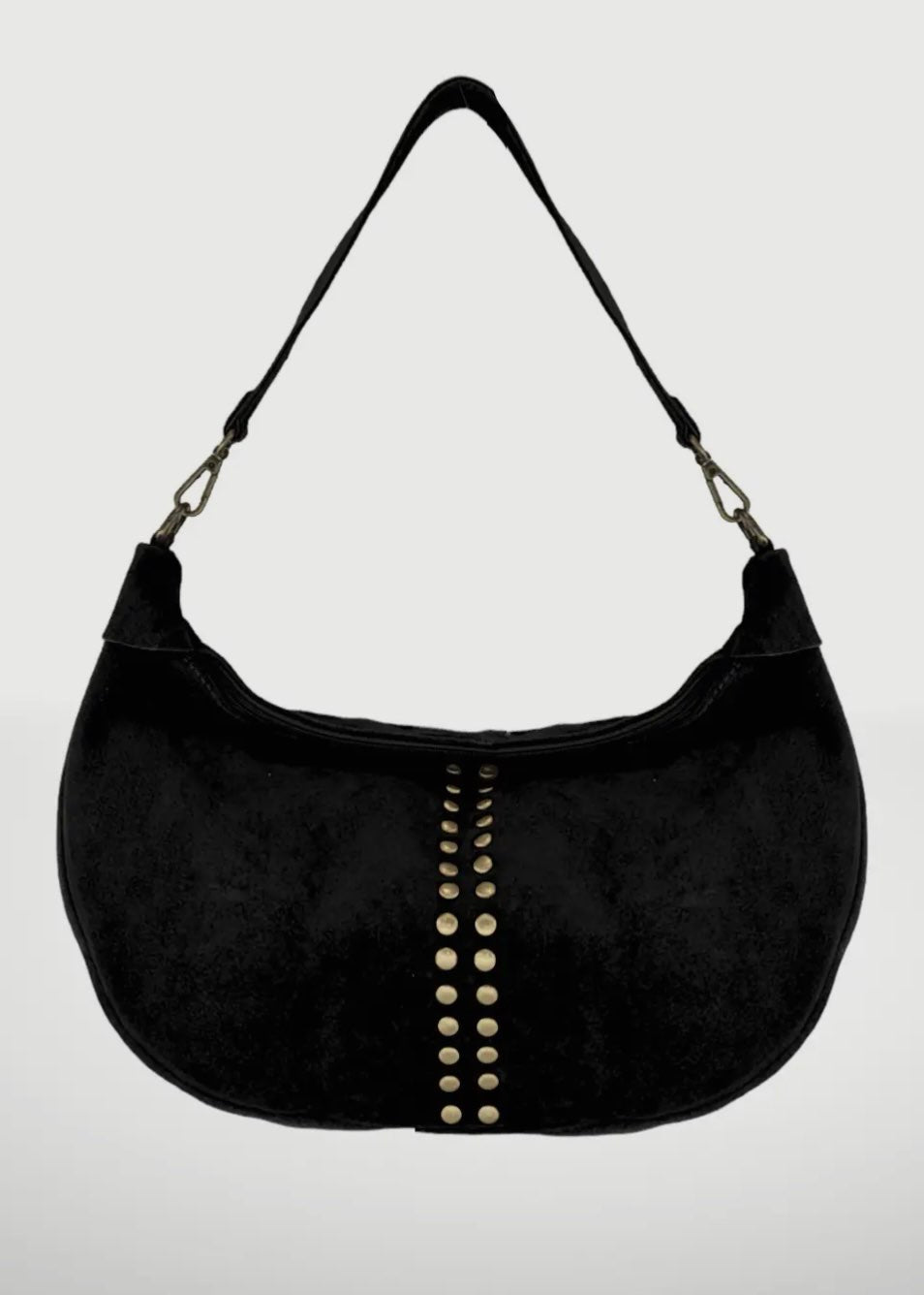 Monica Suede Leather Bag | Black