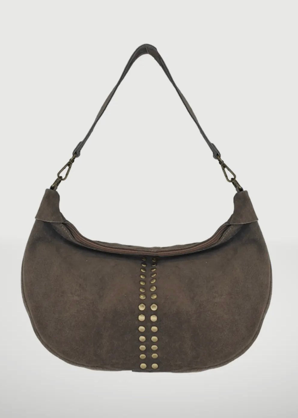Monica Suede Leather Bag | Taupe