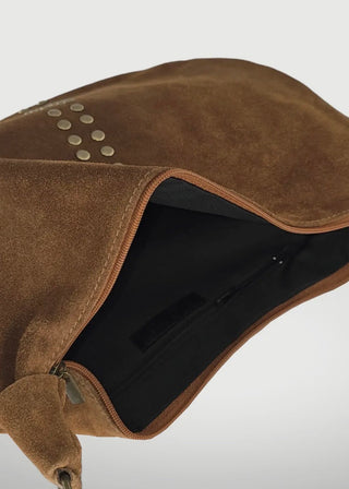 Monica Suede Leather Bag | Taupe