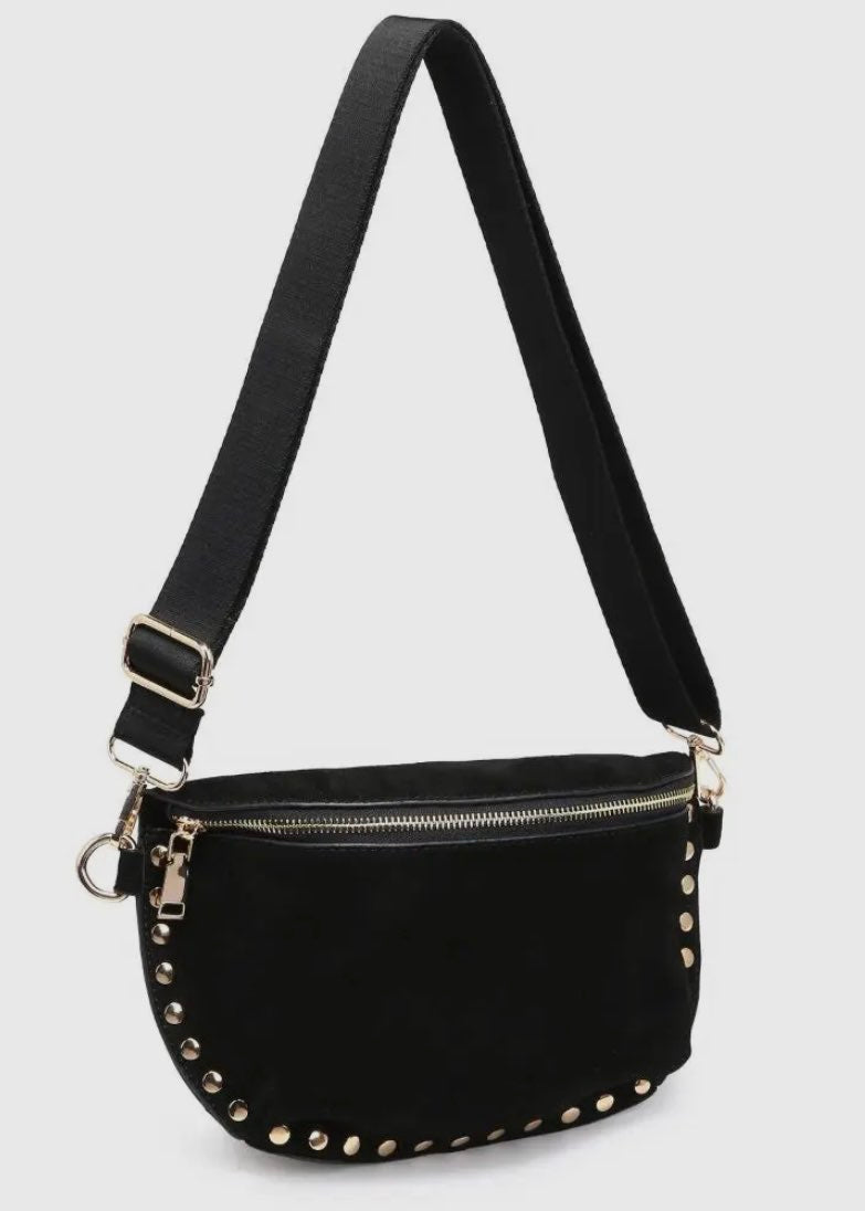 Gizelle-Suede Belt Bag | Black