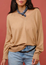 Load image into Gallery viewer, V-Neck Cashmere Blend Sweater | Camel
