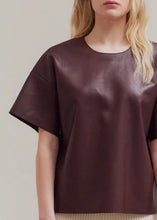 Load image into Gallery viewer, Vegan Leather Loose Fit Top | Wine
