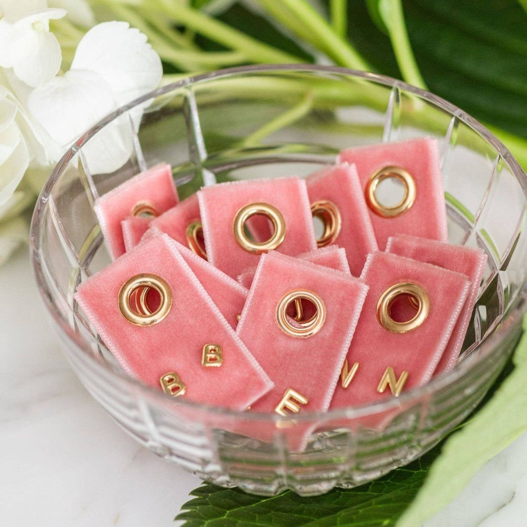 Initial Stud Set On Velvet