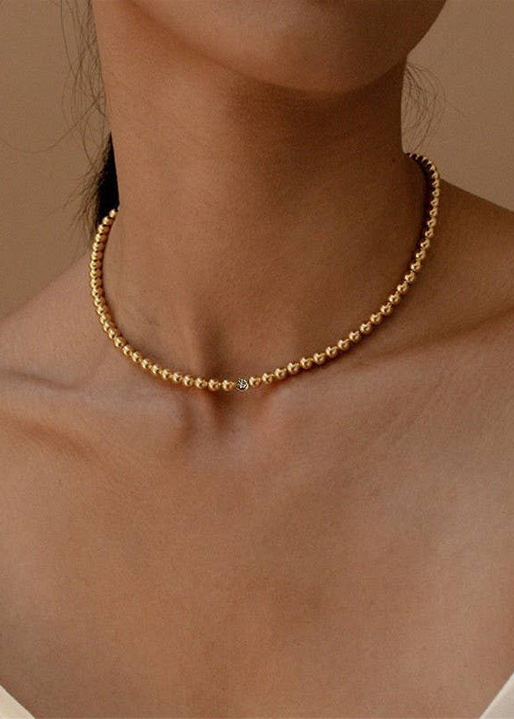 18K Bubble Beaded Rhinestone Necklace