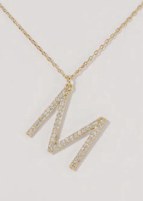 Dazzling Pave Initial Necklace