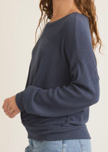 Load image into Gallery viewer, Blue Pleat Twist Knit Top
