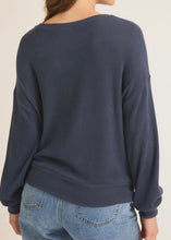Load image into Gallery viewer, Blue Pleat Twist Knit Top
