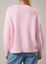 Load image into Gallery viewer, Long Sleeve Knit Sweater Top – Pink and Creme
