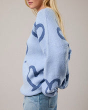 Load image into Gallery viewer, Light Blue Blue Heart Sweater

