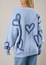 Load image into Gallery viewer, Light Blue Blue Heart Sweater
