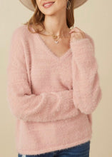 Load image into Gallery viewer, Blush Mohair V-Neck Sweater
